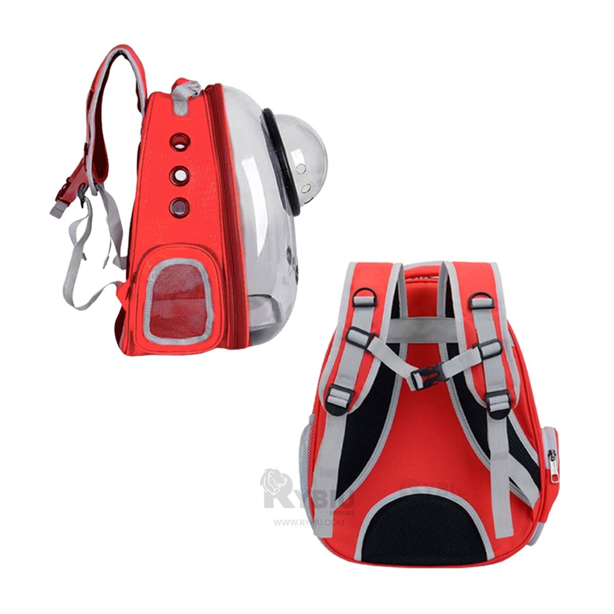 GENERICO - Mochila Burbuja Transportadora de Gato en Color Rojo