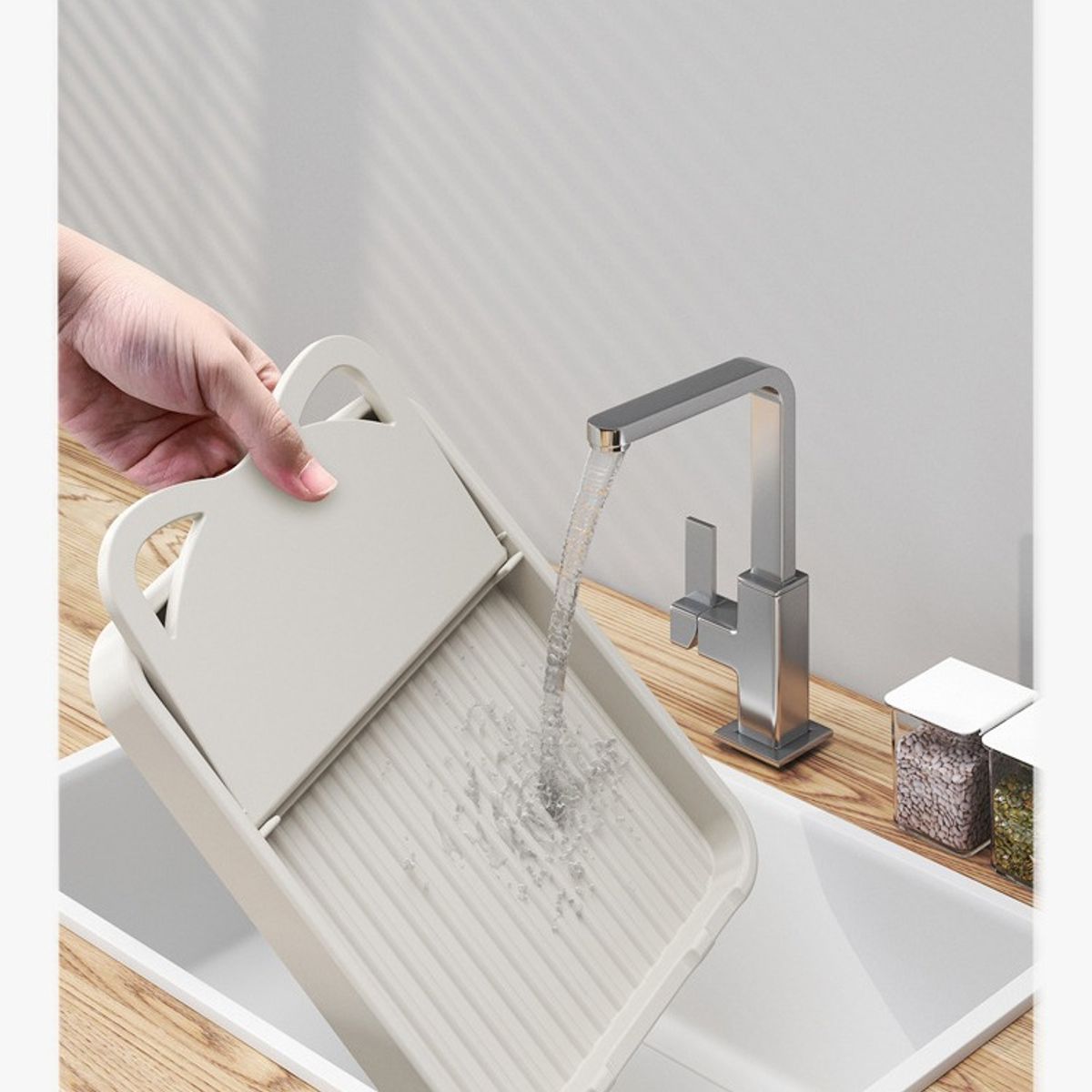 GENERICO - Soporte de tapa de olla y utensilios COLOR BEIGE