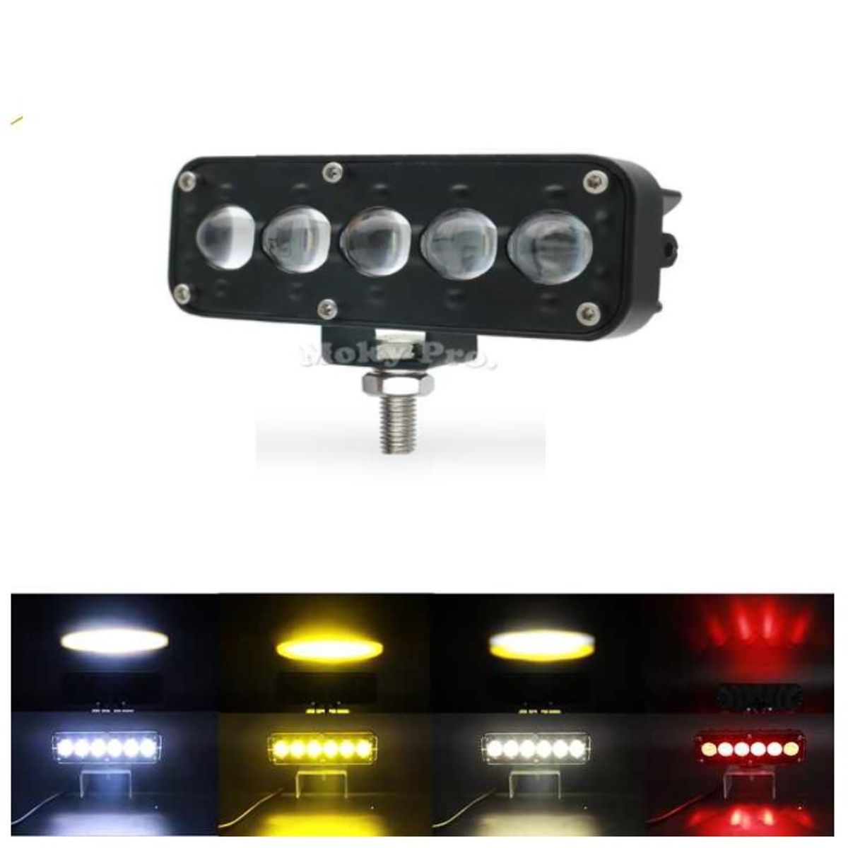 JET - Faro Explorador 5Led Dual + Rojo Con Estrobo