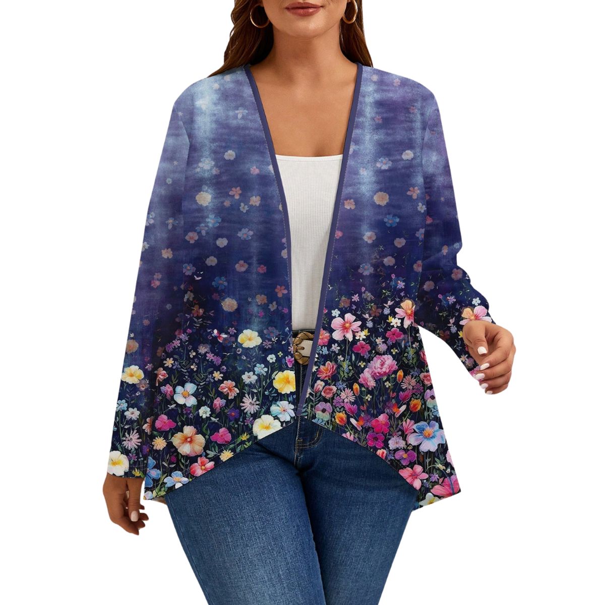 KAST PE - Cardigan Kimono Capa mujer azul modelo Clearsky - Talla L