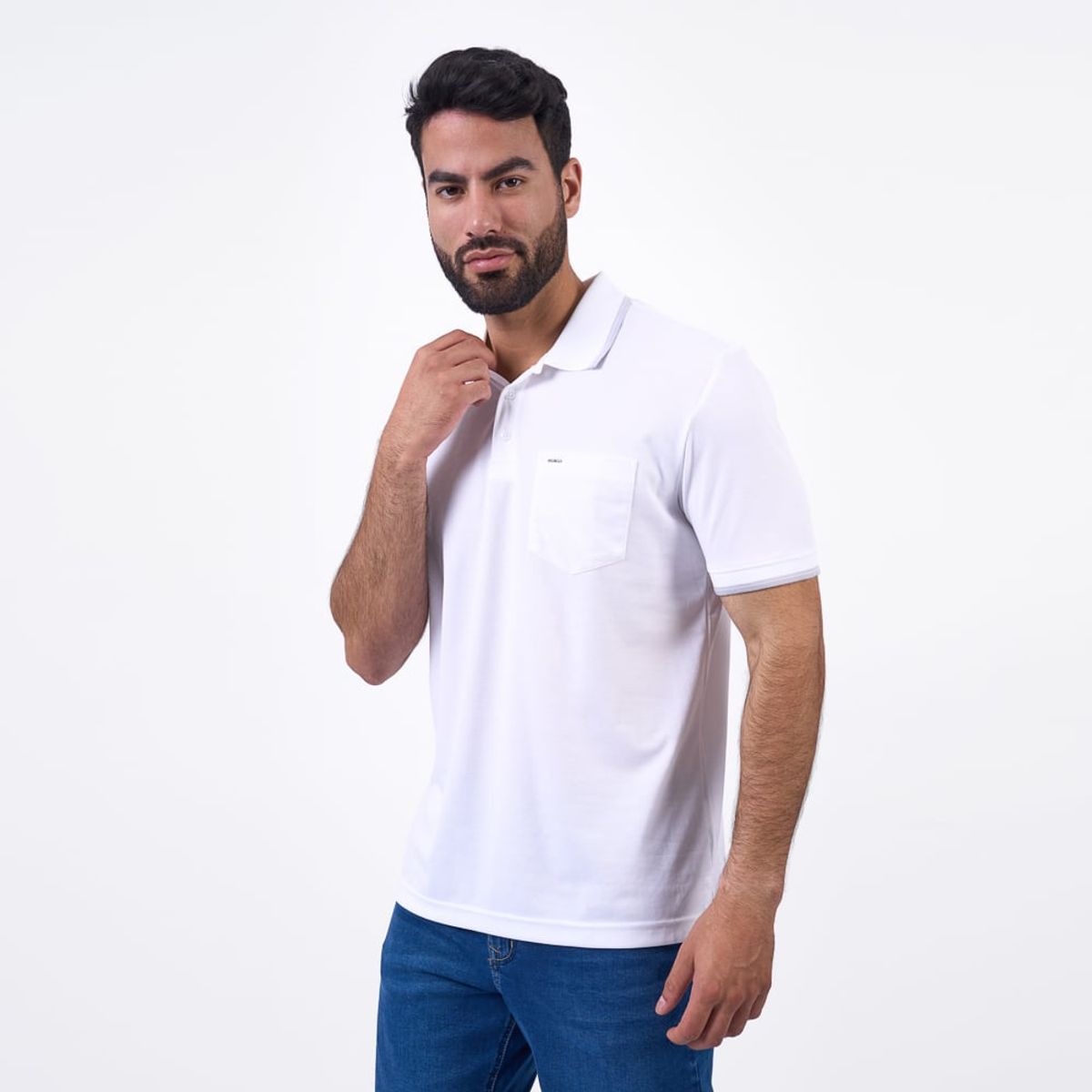 FOSTER - POLO BOX ATILA I JACQUARD - BLANCO