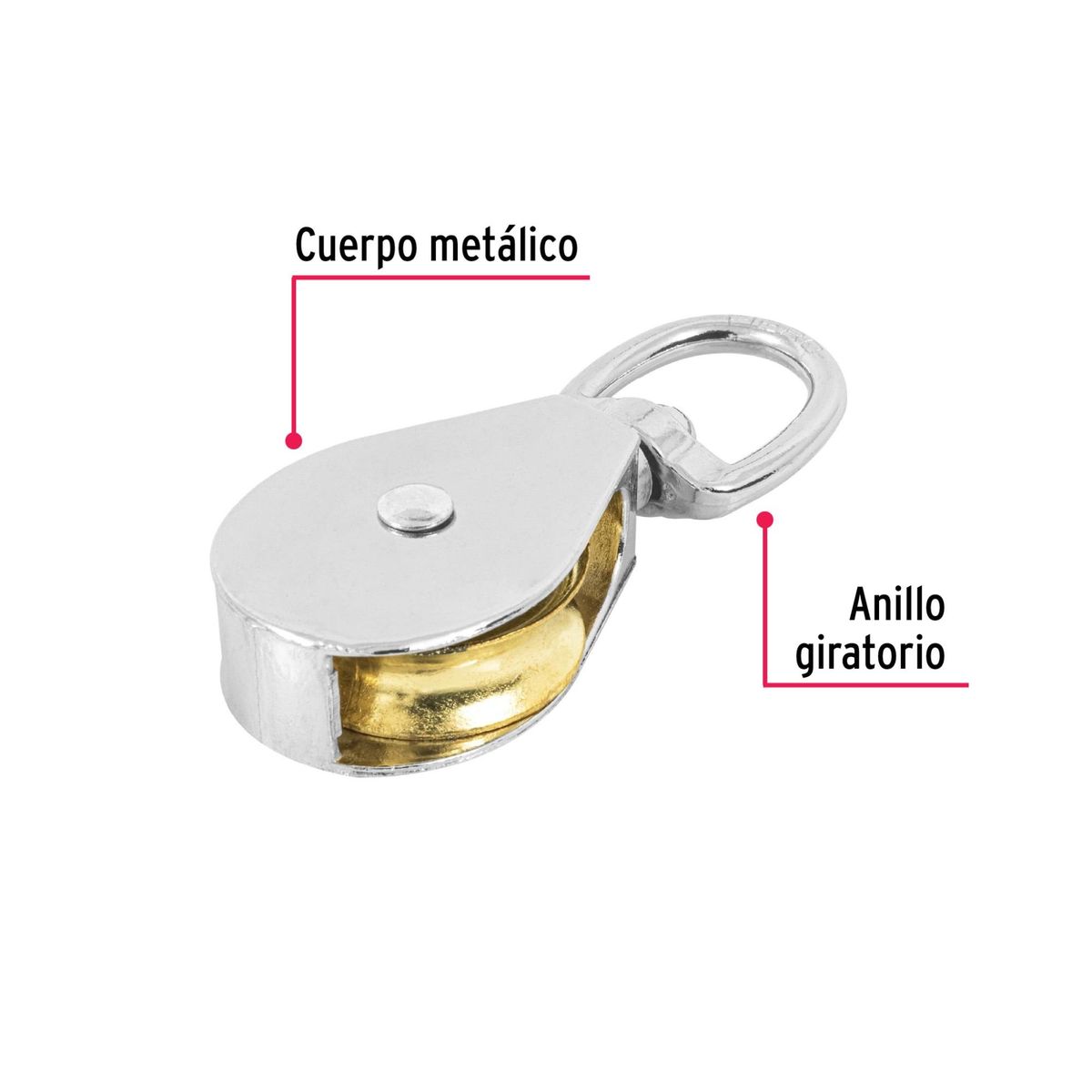 TRUPER - Polea Metálica de 1-12 Carga de trabajo 75 kilos GARUCHA TRUPER FIERO