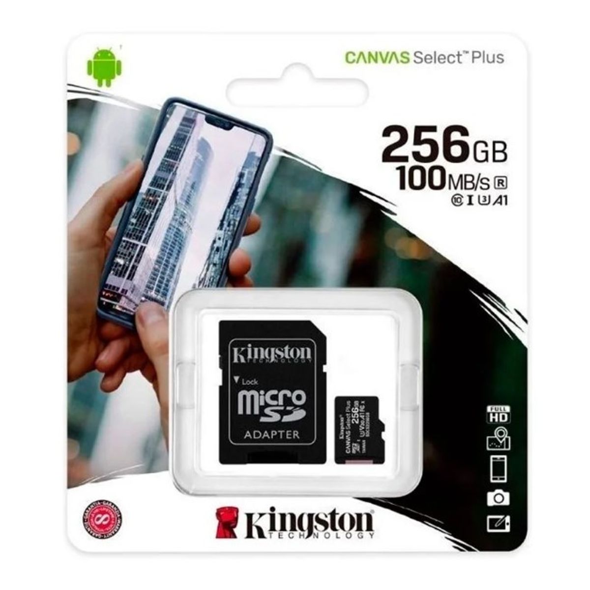 KINGSTON - MEMORIA MICRO SD KINGSTON CANVAS 256GB 100MBS PARA CAMARAS