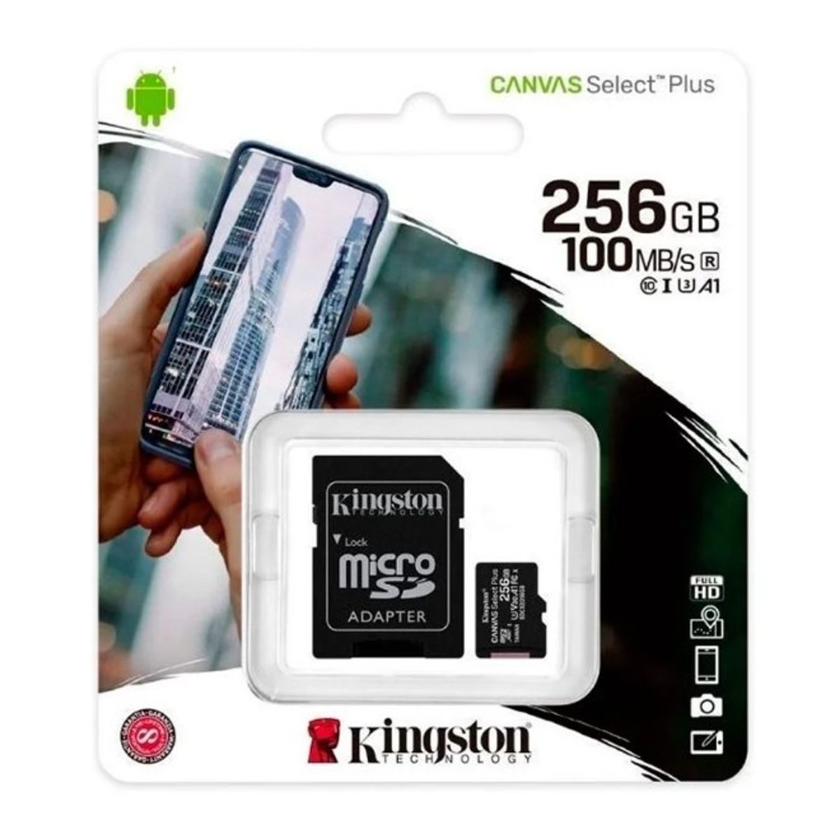 KINGSTON - MEMORIA MICRO SD KINGSTON CANVAS 256GB 100MBS PARA CAMARAS