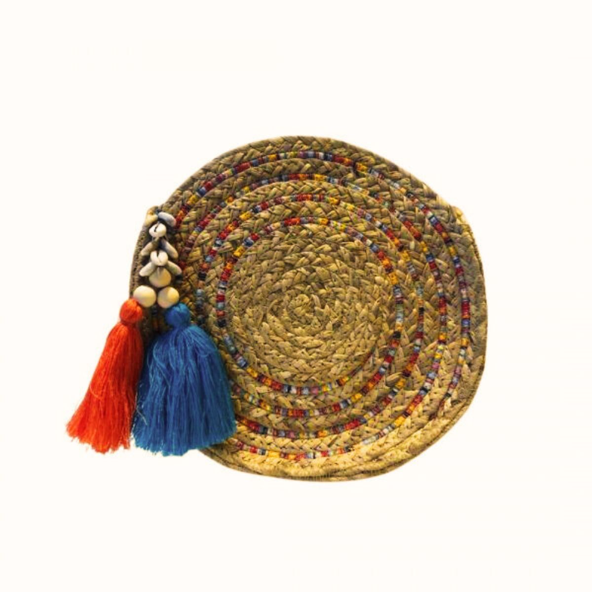 GENERICO - Morral Circular con Llavero Playa Multicolor - Kahlo & Co