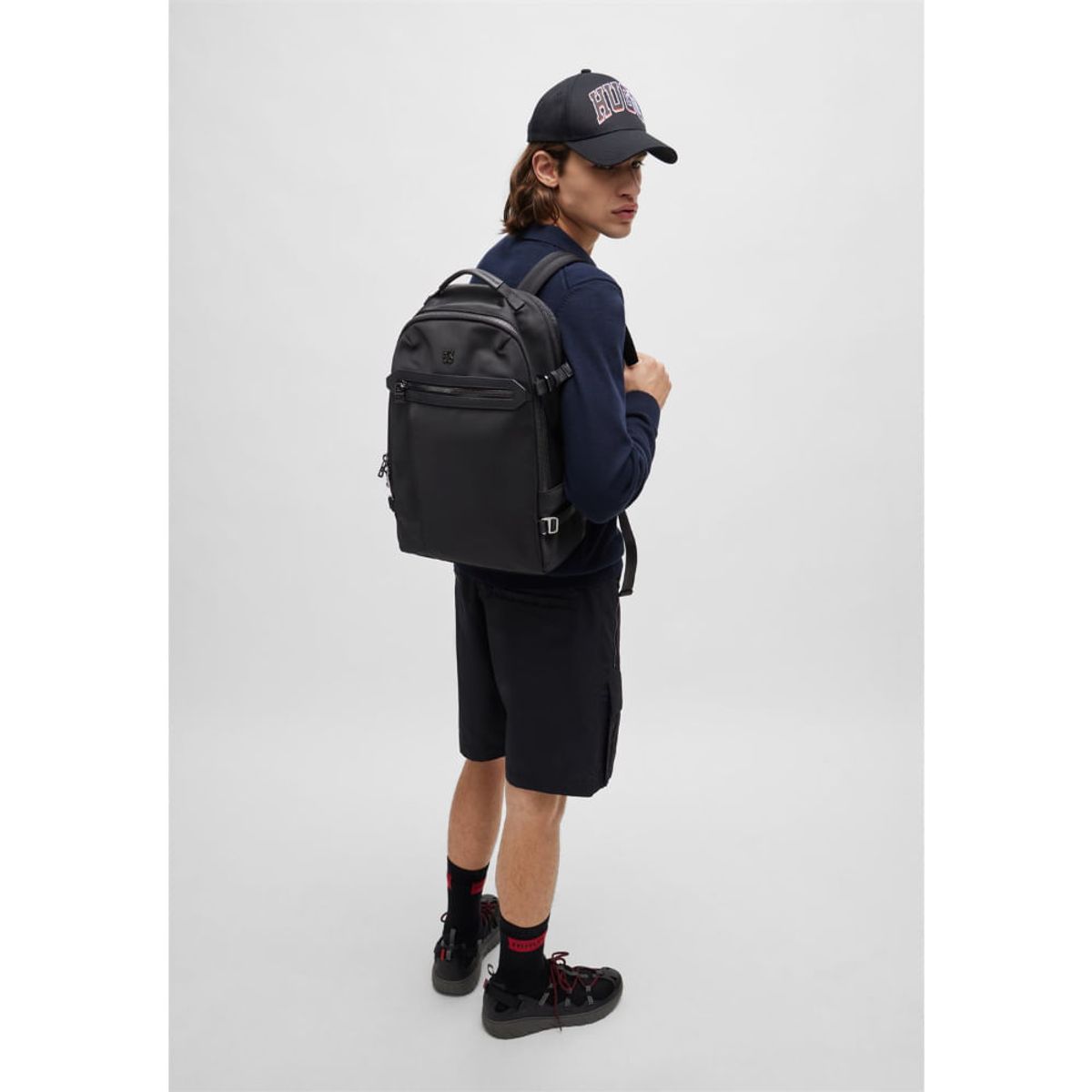 HUGO BOSS - Hugo - Mochila con varios bolsillos y logo apilado