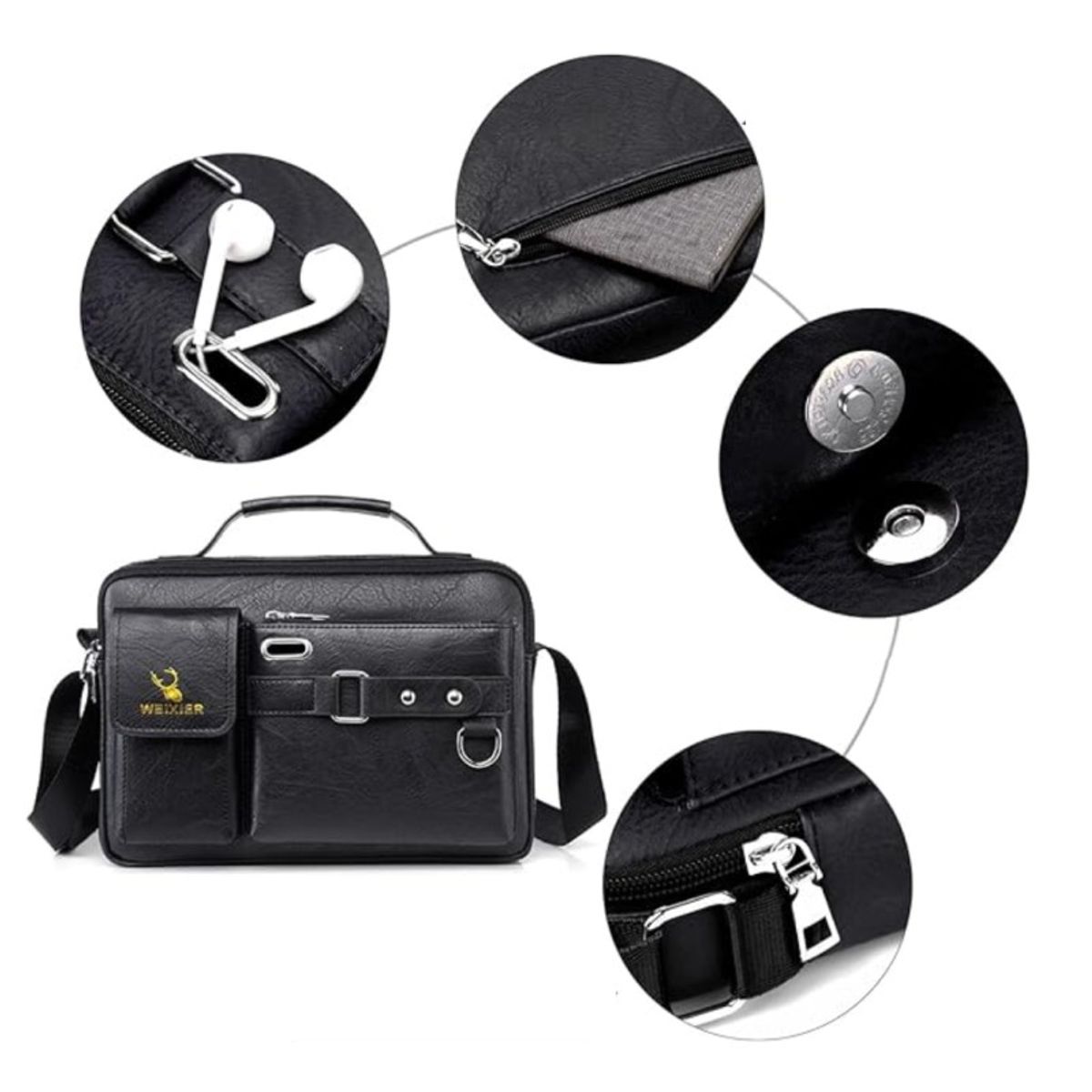 AURELA - Bolso Weixier™ de Cuero - Estilo ejecutivo y funcional para hombres