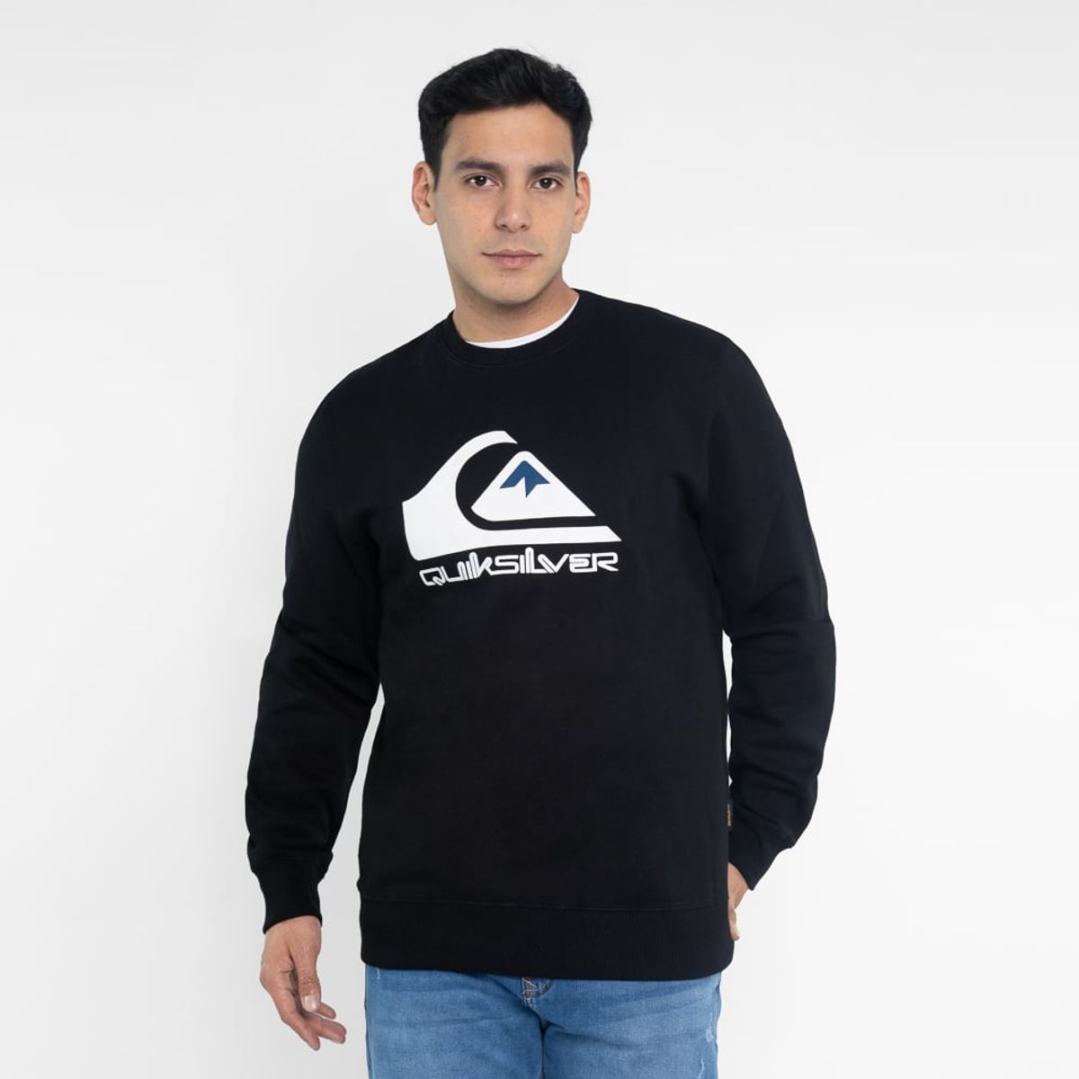 QUIKSILVER - POLERA BI24BIG LOGO CREW FRANELA - BLACK