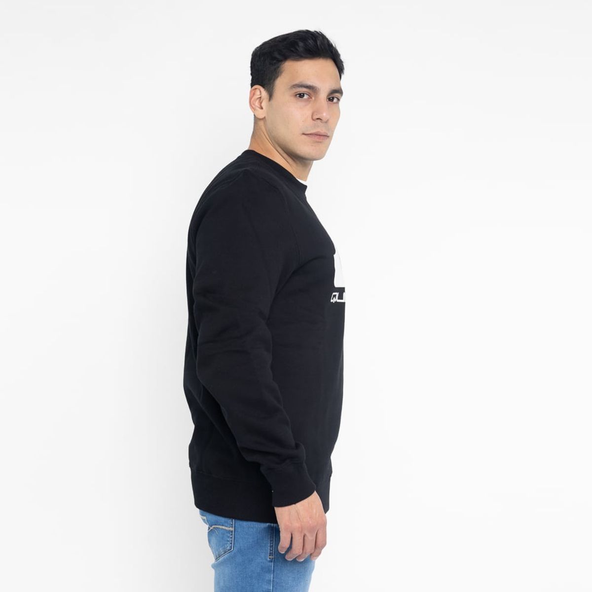 QUIKSILVER - POLERA BI24BIG LOGO CREW FRANELA - BLACK
