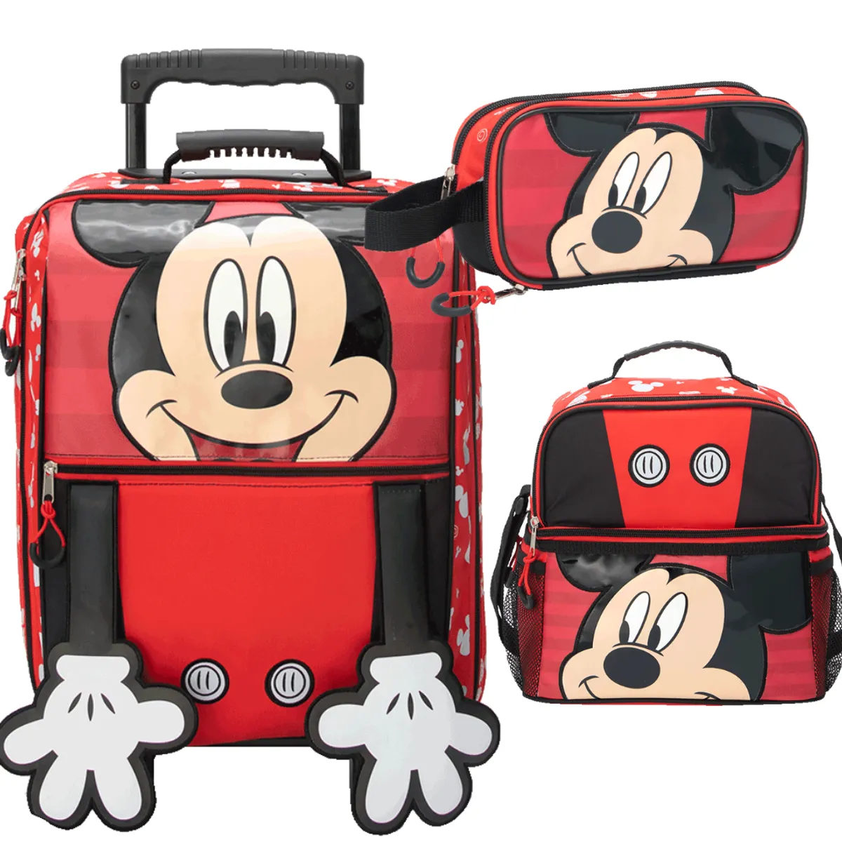 DISNEY - SET MALETA ESCOLAR MICKEY ROJO