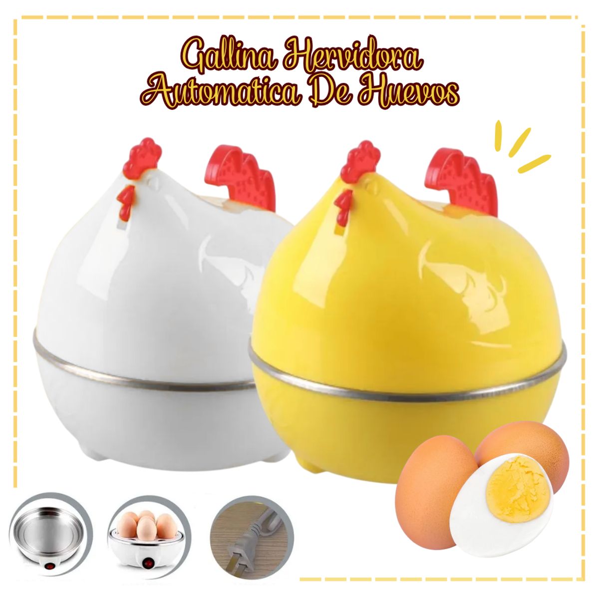 GENERICO - Hervidor de Huevos al Vapor en forma de Gallina