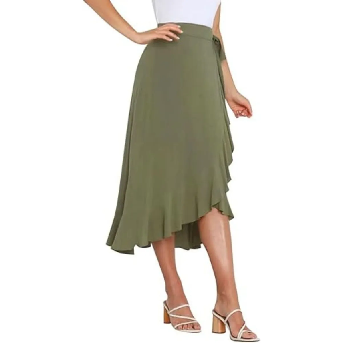 GENERICO - Falda Envolvente Lino Mujer