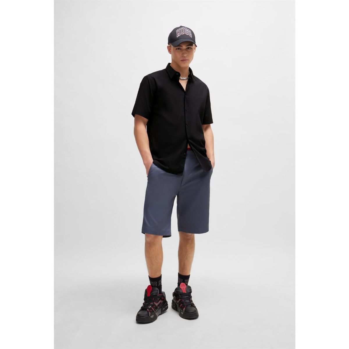 HUGO BOSS - Hugo - Camisa relaxed fit de lona de algodón elástico