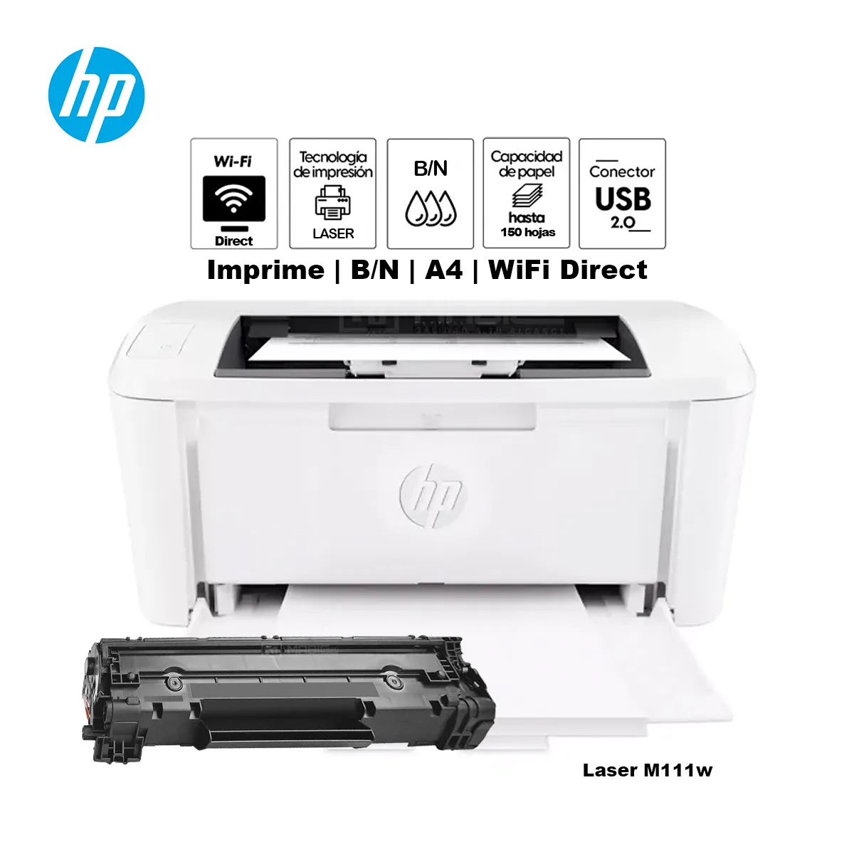 HP - Impresora Monocromática Hp Laser M111w WiFi USB 20