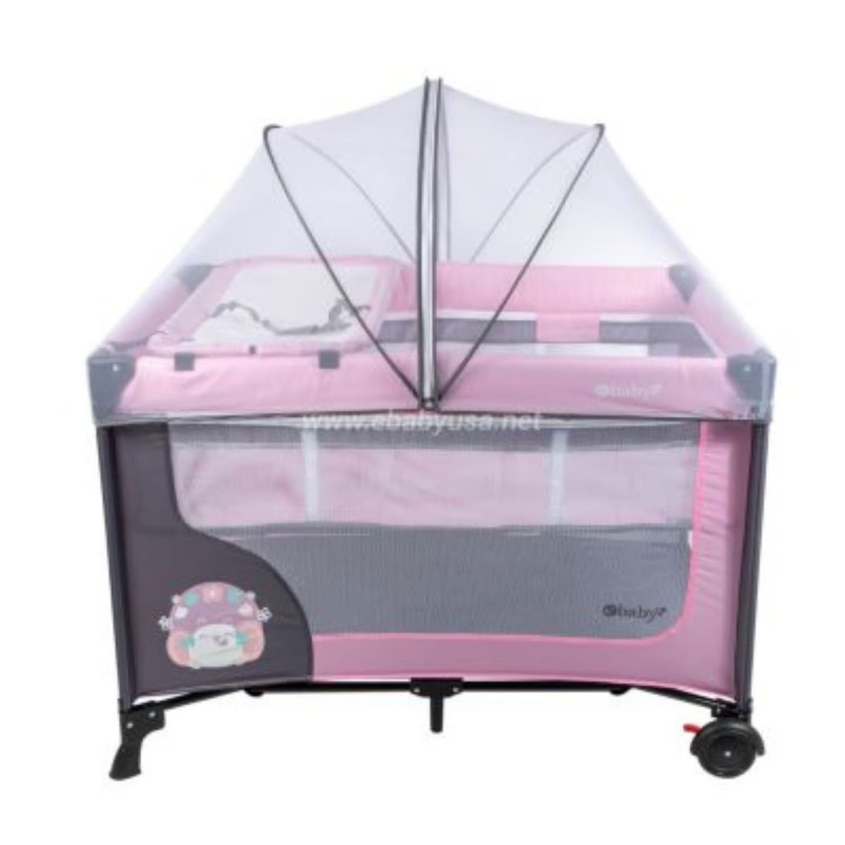 EBABY - Cuna Corral Ebaby Happy Dream Rosado +Colchón