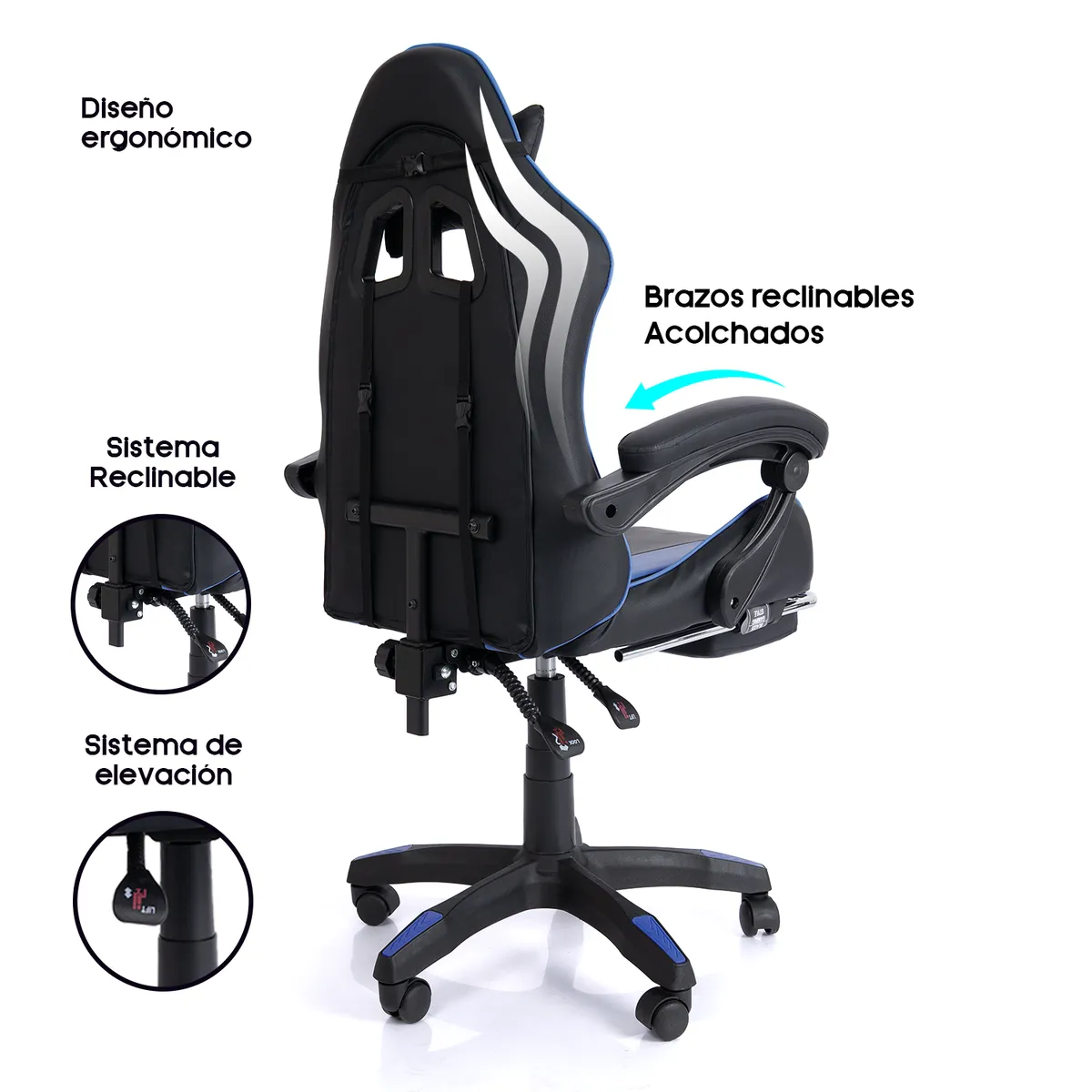 BLAZZE - Silla Gamer ergonómica Blazze Loot - Azul