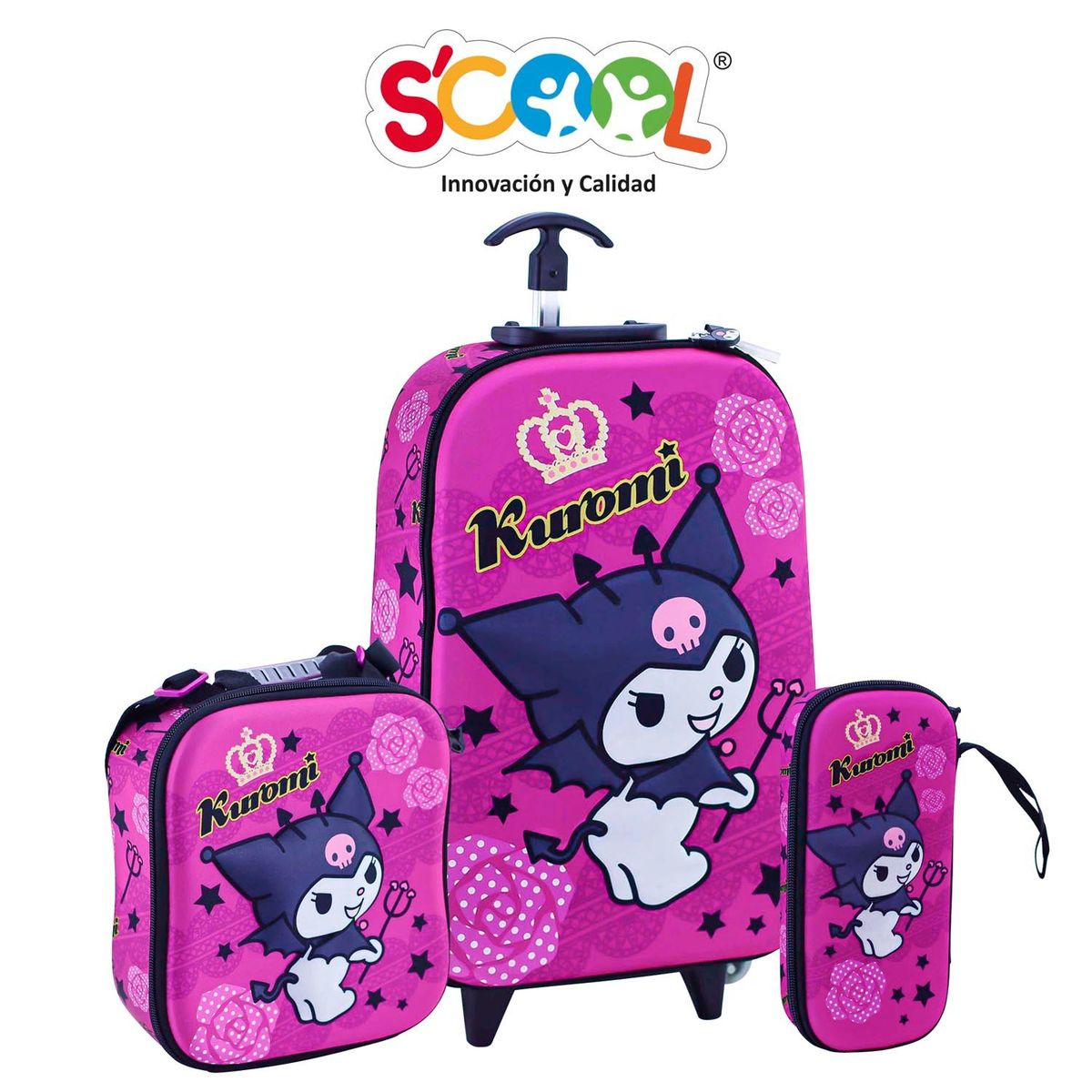 SCOOL - SET MALETA EVA 3D FULL KUROMI SCOOL RANGER