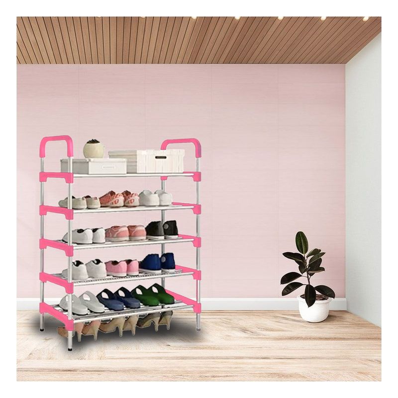 RYBIU IMPORT - Zapatera Duradera y Compacto en 5 N Rosado Y+Papel de Regalo