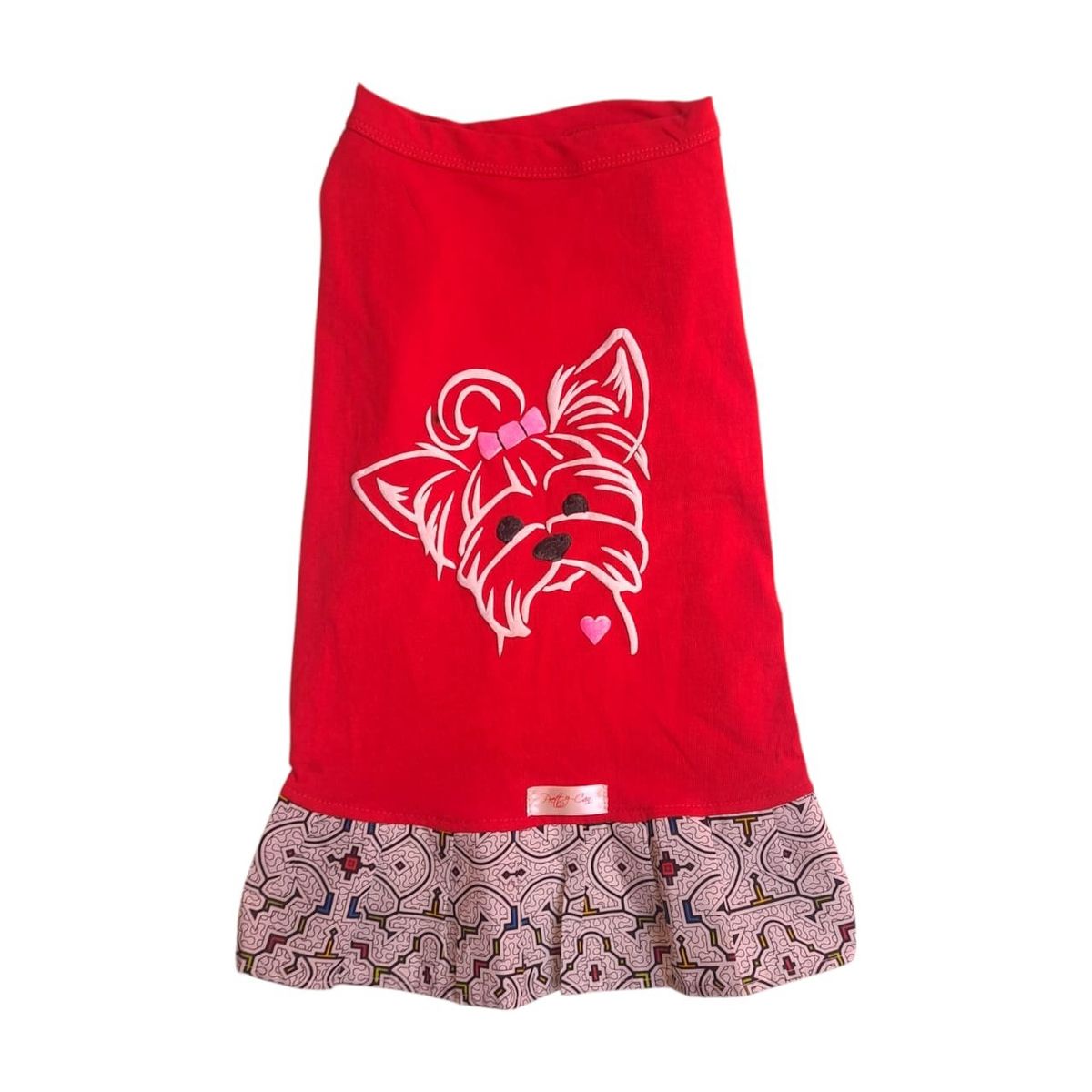 PRETTY CAN - Vestido de algodón para perros - Talla 4 - Rojo