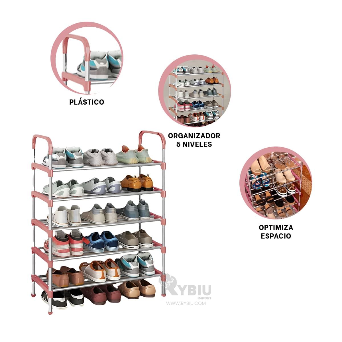 GENERICO - Estante Seguro con 5 N Rosado Y+Regalo Ligas para Peinar