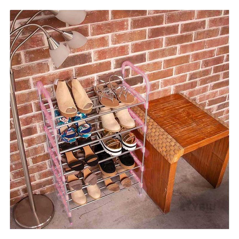 GENERICO - Zapatera Practico de Plastico 5 N Rosado Y+Regalo Agendita