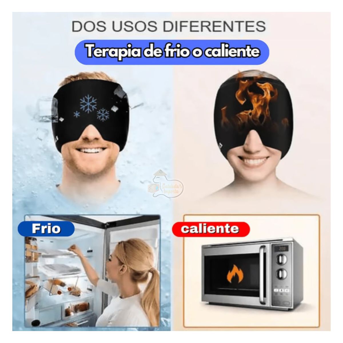 OEM - GORRO GEL ALIVIA MIGRAÑA  DOLOR CABEZA PREMIUM NEGRO