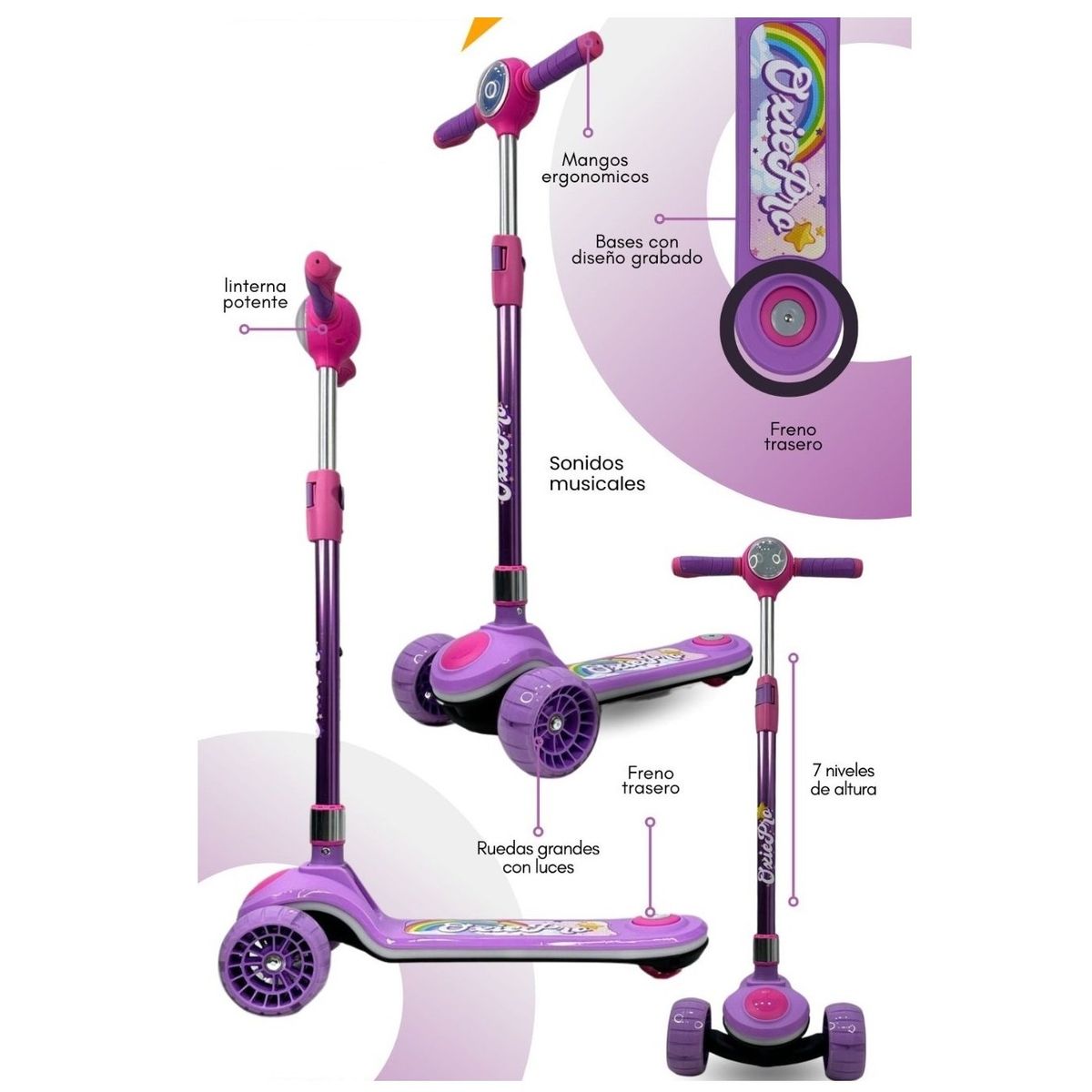 OXIEPRO - Scooter Elite oxie pro morado rosado