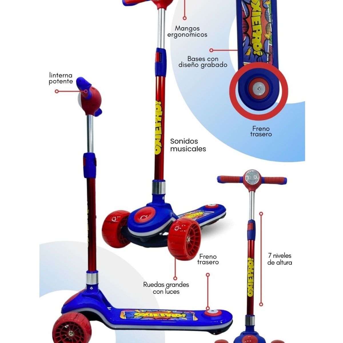 OXIEPRO - Scooter Elite oxie pro azul rojo