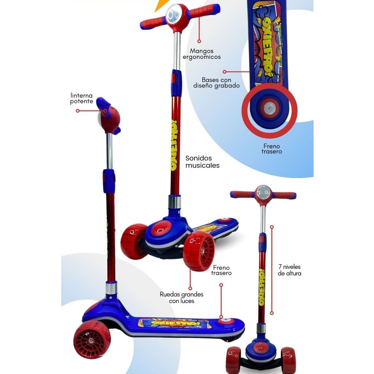 OXIEPRO - Scooter Elite oxie pro azul rojo