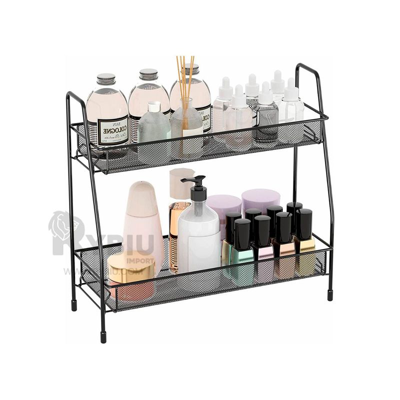 RYBIU IMPORT - Mueble para Almacenar en Negro Y+Regalo Ligas para Peinar