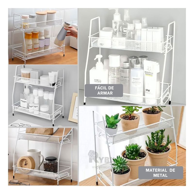 GENERICO - Organizador Metalico Resistente en Blanco Y+Gift MiniAgenda