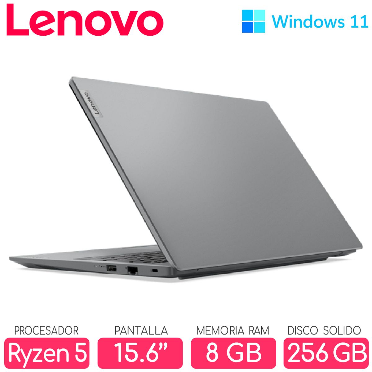 LENOVO - Laptop LENOVO Ryzen 5 7520U SSD 256gb RAM 8gb Pantalla 15.6 FHD Windows V15 G4