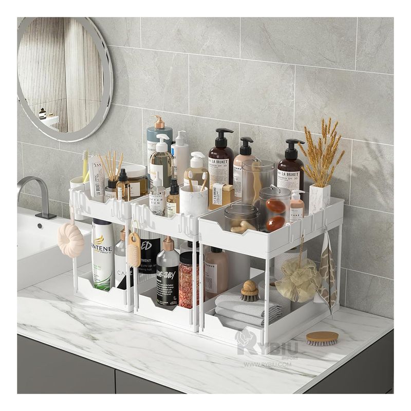 RYBIU IMPORT - Estante de Plastico Resistente en Blanco Y+Regalo Agendita