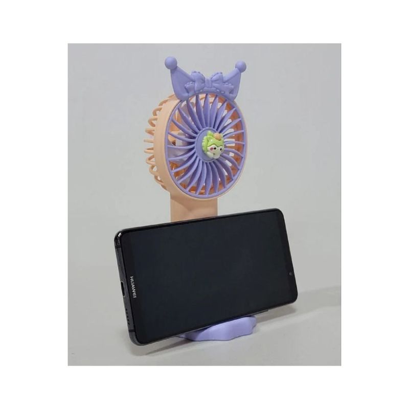 GENERICO - Ventilador de Mano o Mesa Recargable con Soporte para Celular