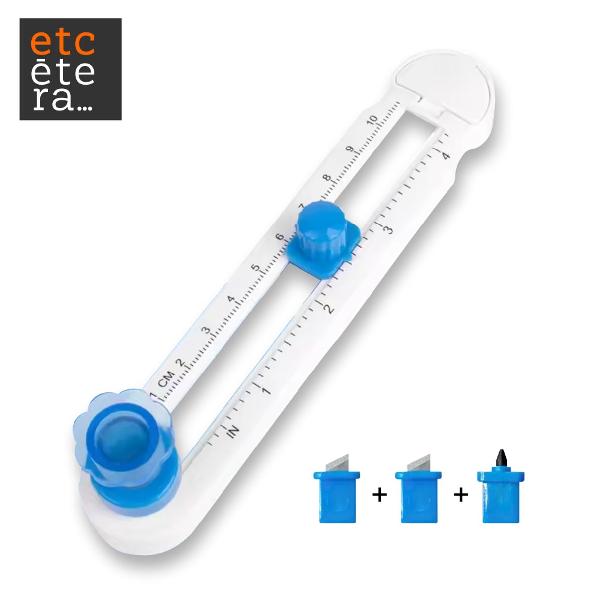 GENERICO - Cortador cutter cuchilla circular compás 2-20 cm con repuesto y lápiz