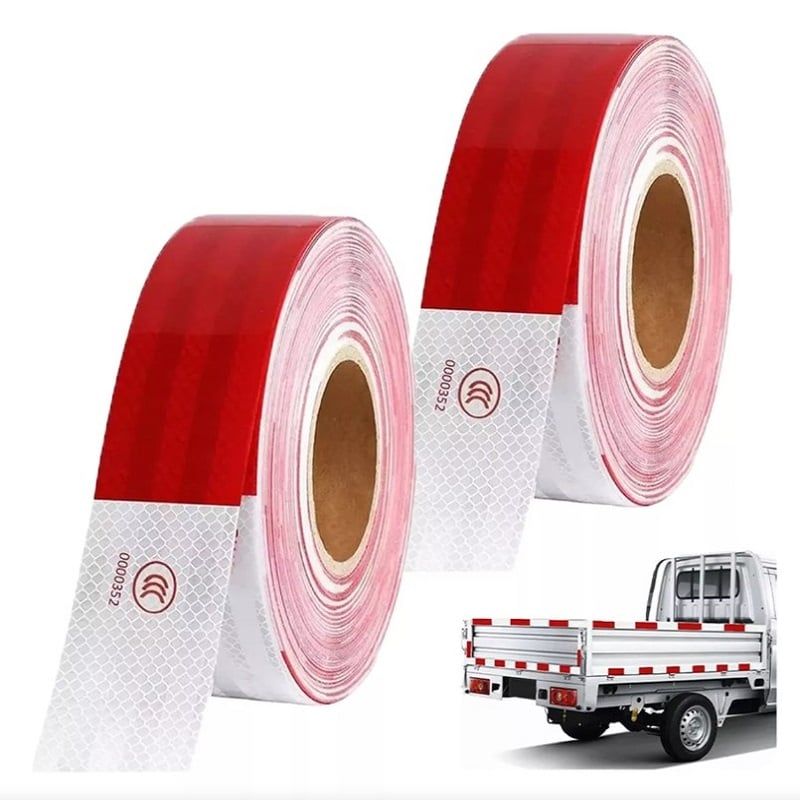 BAALATHKKO5 - Rollo Cinta Reflectante 5cm X 45metros Rojo Y Blanco Bicolor