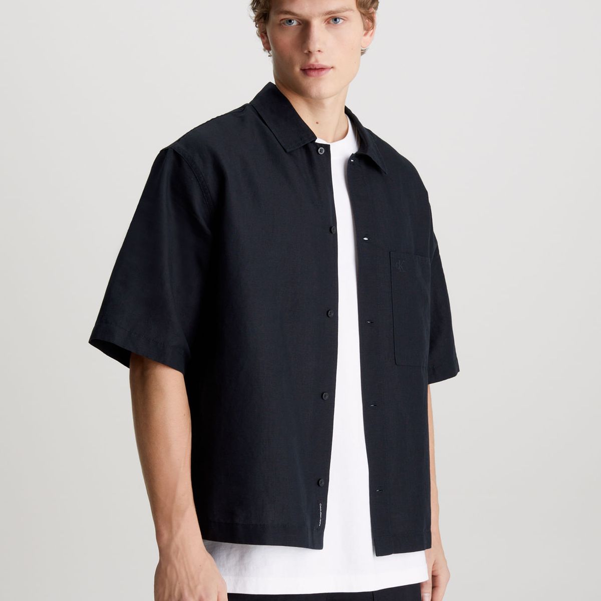 CALVIN KLEIN - CAMISA LINEN SS SHIRT