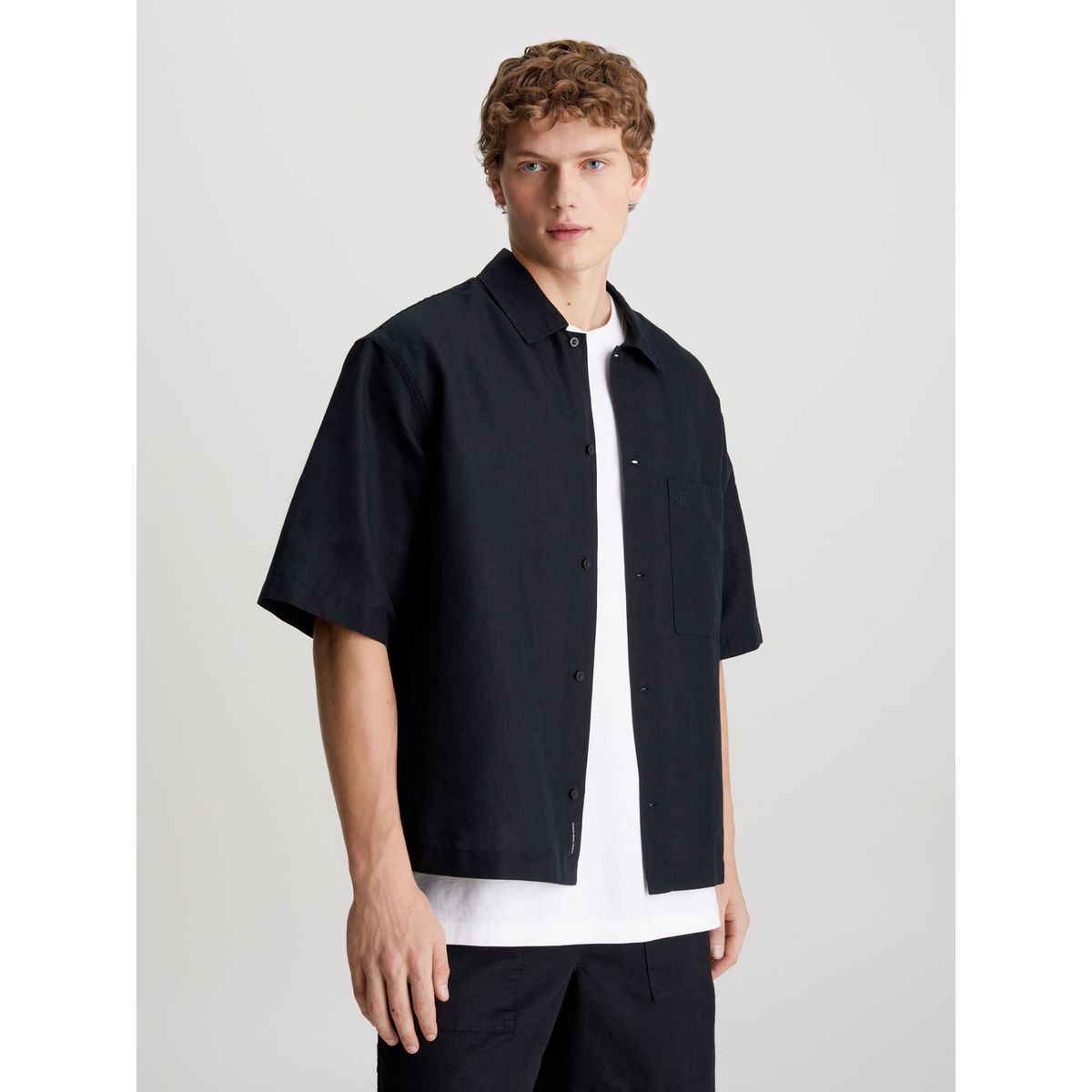 CALVIN KLEIN - CAMISA LINEN SS SHIRT