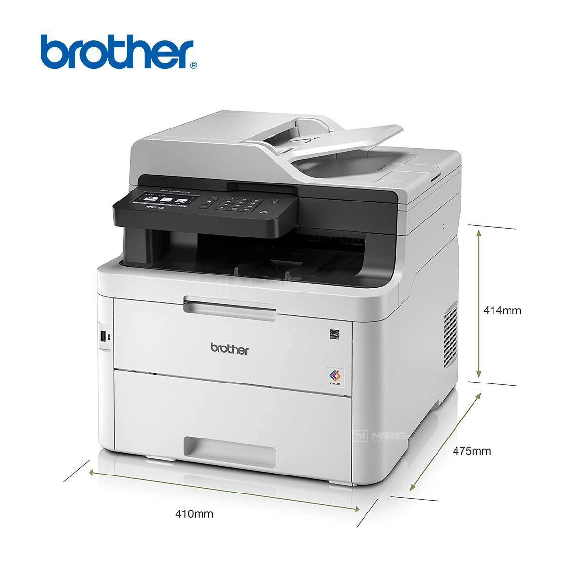 BROTHER - Impresora Láser color Brother MFC-L3760CDW Duplex WIFI Red ADF FAX