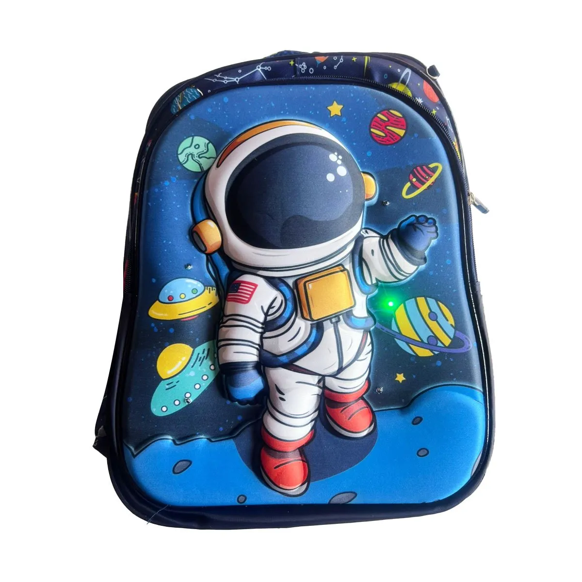 GENERICO - Set Mochila Lonchera Cartuchera Luces Ruedas Eva 3D Astronauta