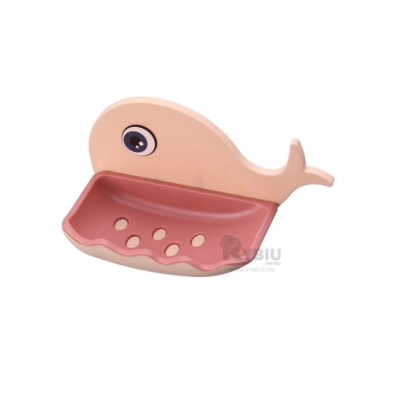 RYBIU IMPORT - Jabonera para la Familia de Color Rosado Y+Gift Stickers