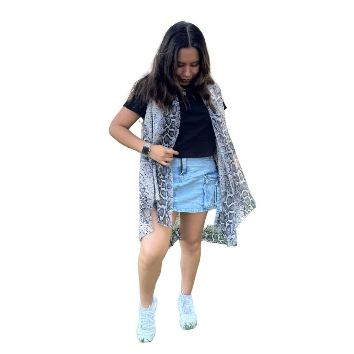 KAST PE - Kimono Mujer Spire chaleco verano Animal Print - Talla ML