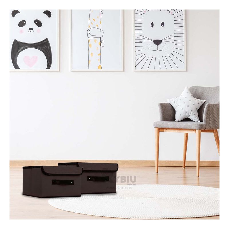 RYBIU IMPORT - Cesto Diseño Bolson en Tono Negro Y+Envoltorio de Regalo