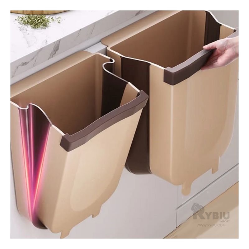 RYBIU IMPORT - Contenedor para Almacenar Desechos Beige Y+Regalo Stickers