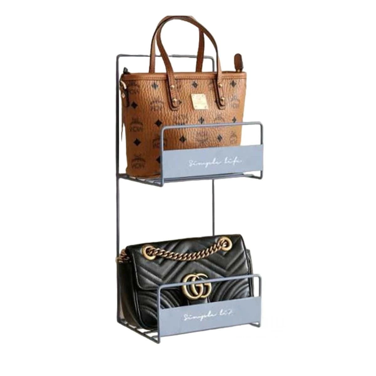 RYBIU IMPORT - Organizador de 2 Niveles para Carteras en Color Azul