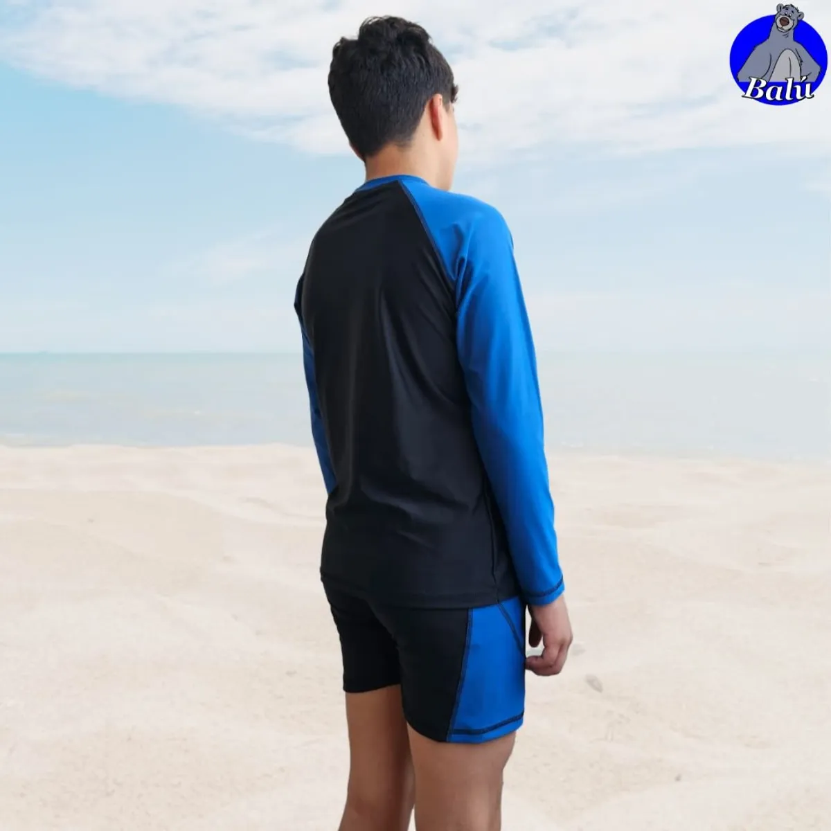 GENERICO - Conjunto de baño - polo manga larga y short de baño