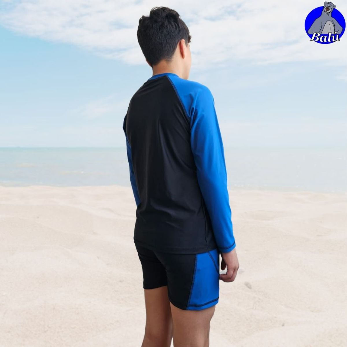 GENERICO - Conjunto de baño - polo manga larga y short de baño