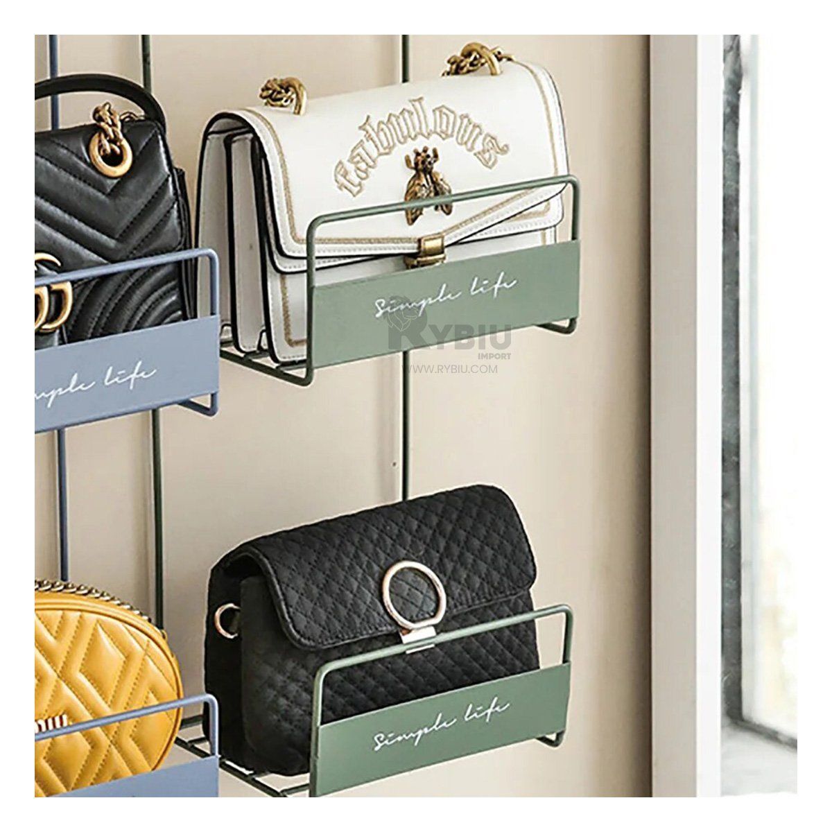 RYBIU IMPORT - Organizador Resistente para Bolsas Verde Y+Papel de Regalo