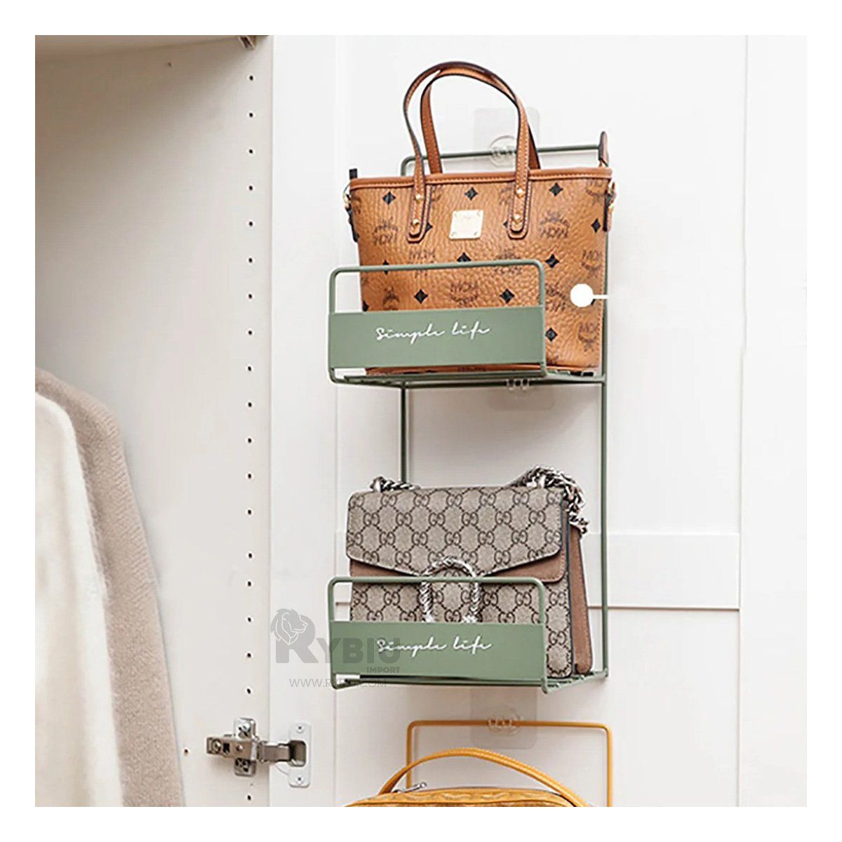 RYBIU IMPORT - Organizador Resistente para Bolsas Verde Y+Papel de Regalo