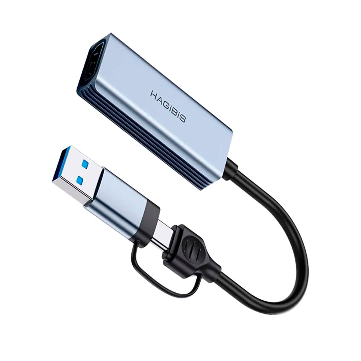 HAGIBIS - Capturadora De Video Usb 3.0 Tipo C 1080p 60fps + Adaptador HDMI